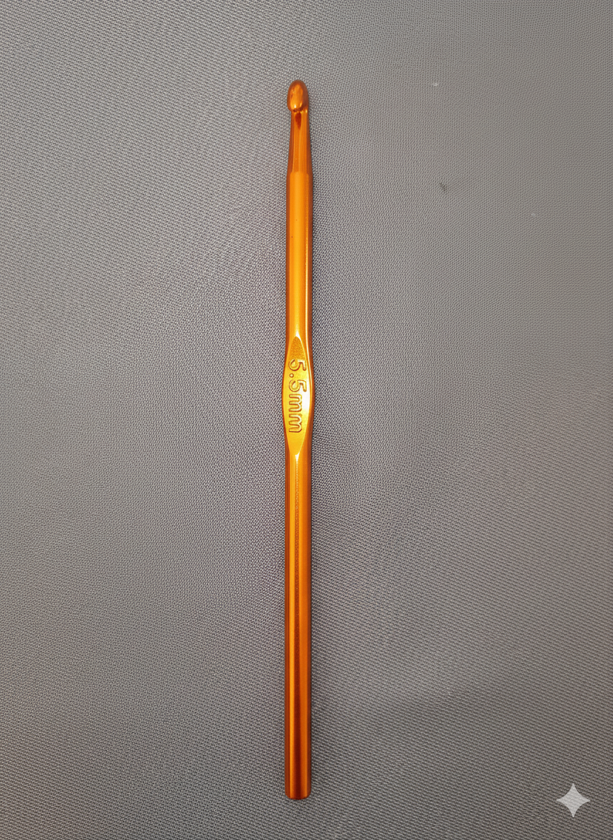 duo de crochets : classique orange (5.5 mm) et ergonomique résine "jardin tropical"