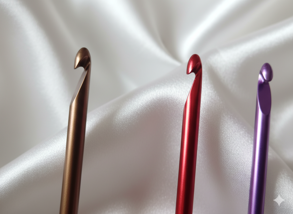 set de crochets ergonomiques – 8 pièces dans Étui luxe rose