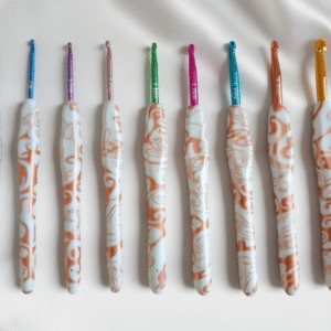 set de crochets ergonomiques "tourbillon de fées" – argile polymère multicolore (9 pièces)