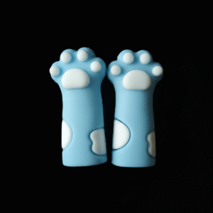 bouchons d'aiguilles patte de chat tricolore (calico) – protège pointes en silicone blanc et rose