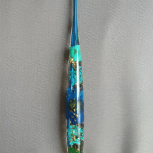 crochet ergonomique d'artisan – résine "collection florale cristal"