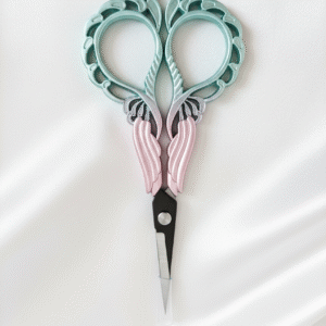 Ciseaux de Broderie ou de Couture Vintage en Acier Inoxydable Orchidée  – Rose Poudré et Vert d'Eau