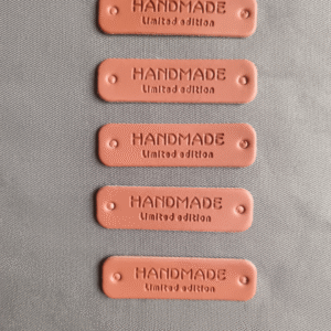 5 lot d'Étiquettes "handmade limited edition" – cuir simili terracotta