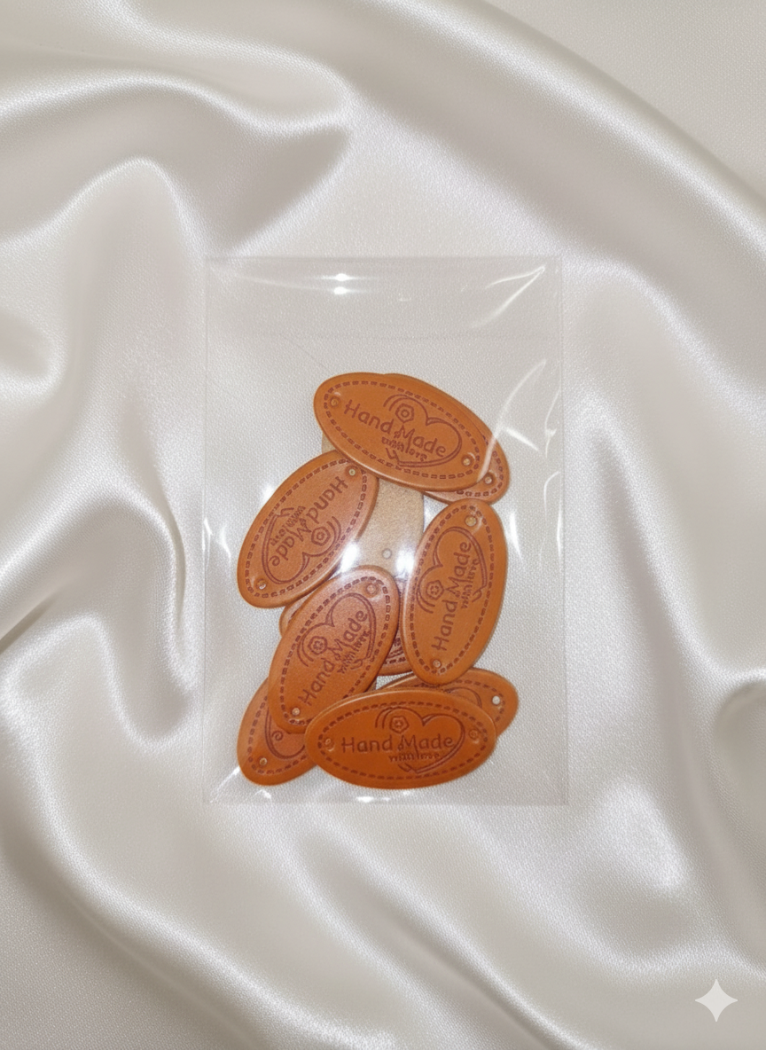 Étiquettes ovale "hand made with love"