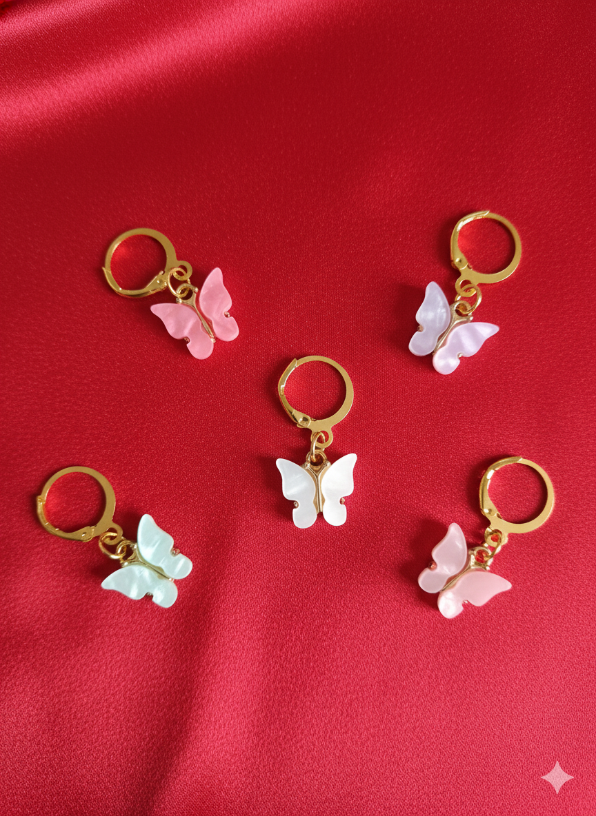 🦋 marqueurs de mailles fantaisie 'papillon nacré' (lot de 5)