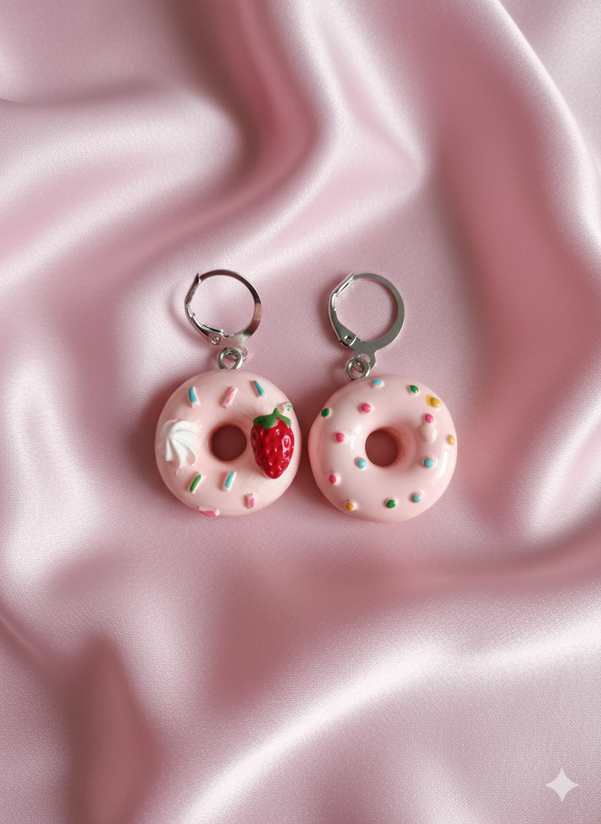 lot de 2 marqueurs de mailles "donuts rose fraise" – l'accessoire le plus mignon !