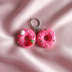 lot de 2 marqueurs de mailles "donuts rose fraise" – la touche gourmande de vos projets