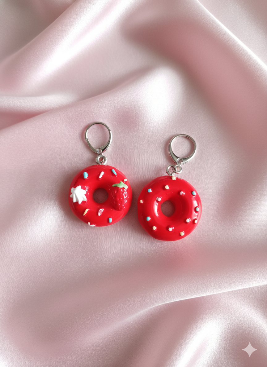 Lot de 2 Marqueurs de Mailles "Donuts Glaçage Cerise " – Le Détail Passionné de Vos Créatio