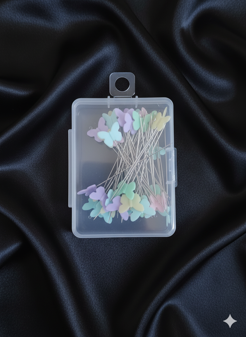 50 Épingles de couture tête papillon | aiguilles décoratives pastels pour diy & couture