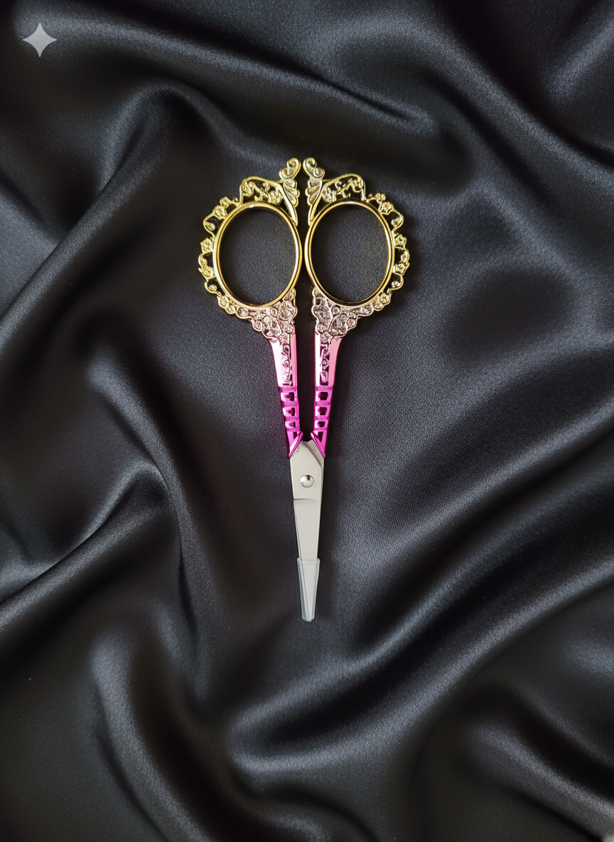 Ciseaux de Broderie ou de Couture Vintage en Acier Inoxydable Or et Rose