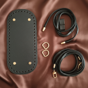 kit d'accessoires de maroquinerie pour sac au crochet – base ovale, sangle et fermeture