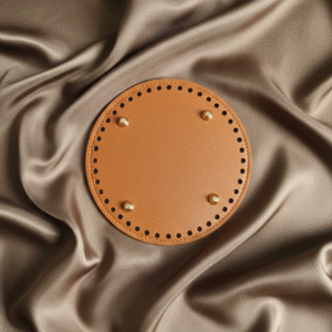 fond de sac rond structuré en similicuir – base pour crochet / sac à main
