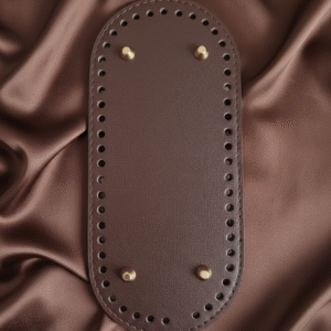 Fond de Sac Ovale 22×10 cm | Base Rigide Similicuir Chocolat
