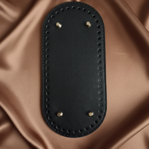 Fond de Sac Ovale 22x10 cm | Base Rigide Similicuir avec Pieds Noir