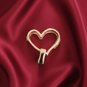 Fermoir Pour Sac en Métal Doré - forme Cœur