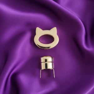 fermoir de sac tête de chat doré | loquet pivotant métal pour sac à main diy