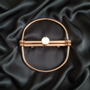 cadre de sac classique | rose gold & fermeture Émail blanc