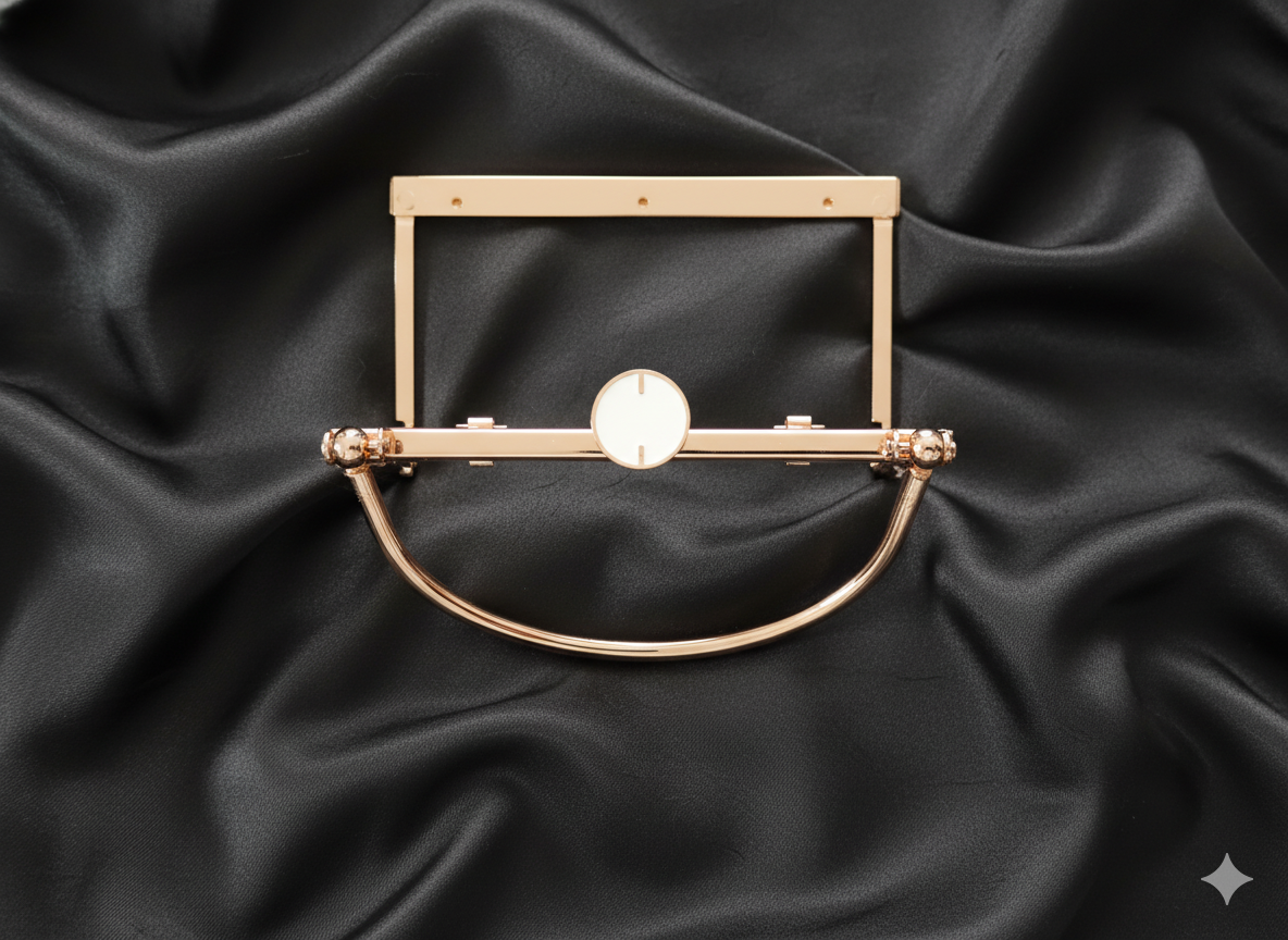 cadre de sac classique | rose gold & fermeture Émail blanc