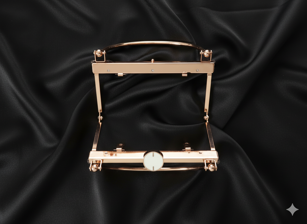 cadre de sac classique | rose gold & fermeture Émail blanc