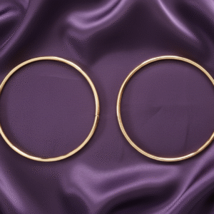 paire d'anses de sac circulaires métal or