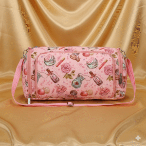 sac de rangement et de transport grand format pour projets de tricot/crochet – design "chic floral"