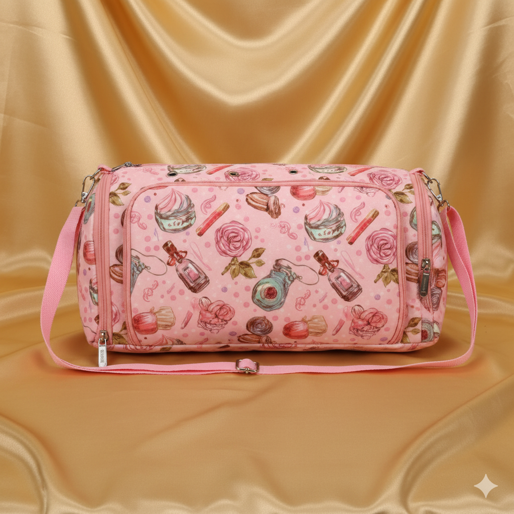 sac de rangement et de transport grand format pour projets de tricot/crochet – design "chic floral"