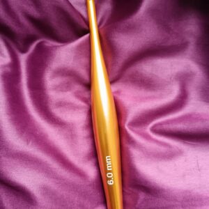 Crochet Ergonomique en Aluminium – Fini Or Luxueux – 6.0 mm