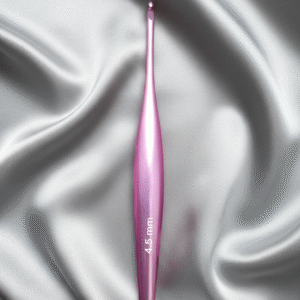 Crochet Ergonomique en Aluminium – Rose Fushia Métallisé – 4.5 mm